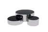 Black Glass Top SS Coffee Table With three swivel coffee tableset for Luxury Living room Furniture