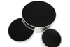 Black Glass Top SS Coffee Table With three swivel coffee tableset for Luxury Living room Furniture