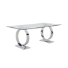 12mm Tempered Glass Dining Table With Stainless Steel Legs 200cm 12mm Tempered Glass Dining Table With Stainless Steel Legs 200cm