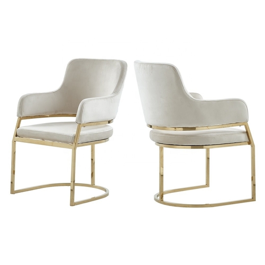 Metal Frame 54x58x84cm European Style Dining Chair 10kg with flannel seat cushion