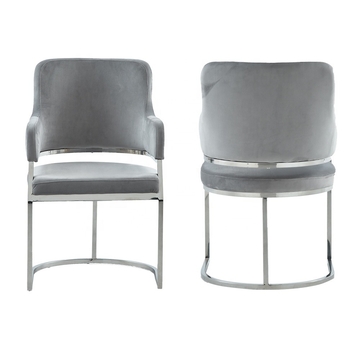 Metal Frame 54x58x84cm European Style Dining Chair 10kg with flannel seat cushion