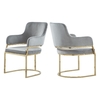 Metal Frame 54x58x84cm European Style Dining Chair 10kg with flannel seat cushion