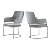 Metal Frame 54x58x84cm European Style Dining Chair 10kg with flannel seat cushion