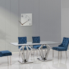 Custom Eight Seater Clear Tempered Glass Top Dining Table