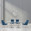 Custom Eight Seater Clear Tempered Glass Top Dining Table