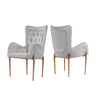 Luxury Velvet OEM SS Dining Chairs Silver Golden Dining Room Furniture