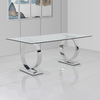 High Gloss 8 Seater Glass Dining Room Furniture Dinning Table Set