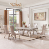 Narrow Luxury Faux Marble Dining Table Stainless Steel 200cm Grey Narrow Luxury Faux Marble Dining Table Stainless Steel 200cm Grey