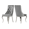 Grey Fabric SS Dining Chairs Modern Sliver For Upscale Hotel Restaurants Grey Fabric SS Dining Chairs Modern Sliver For Upscale Hotel Restaurants