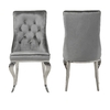 Grey Fabric SS Dining Chairs Modern Sliver For Upscale Hotel Restaurants Grey Fabric SS Dining Chairs Modern Sliver For Upscale Hotel Restaurants