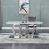 Geometric Form 12mm Metal Frame Glass Top Dining Table 200cm Glass Dining Table