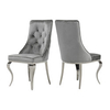 Grey Fabric SS Dining Chairs Modern Sliver For Upscale Hotel Restaurants Grey Fabric SS Dining Chairs Modern Sliver For Upscale Hotel Restaurants