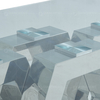 Geometric Form 12mm Metal Frame Glass Top Dining Table 200cm Glass Dining Table