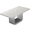 White Marble And Chrome SS Console Table For Living Room Furniture