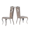 Modern 56x50x110cm Leather Dining Room Chair Highback Black PU Dining Chairs