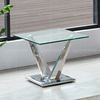 60x60x60cm Stainless Steel Side Tables Glass Top 0.24CBM No Folded