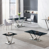 60x60x60cm Stainless Steel Side Tables Glass Top 0.24CBM No Folded