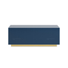 Fancy Blue Rectangle SS Coffee Table Stone Top For Outdoor