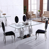 160x90x75cm Tempered Glass Dining Table Home Furniture 0.12m3
