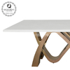 78inch Luxury Marble Dining Table 8 Seater Stainless Steel Metal Legs