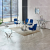 Qiancheng 0.4cbm Glass Dining Sets 6 Chairs 200cm Dining Table And Chairs