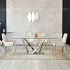 Qiancheng 0.4cbm Glass Dining Sets 6 Chairs 200cm Dining Table And Chairs