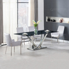 Qiancheng 0.4cbm Glass Dining Sets 6 Chairs 200cm Dining Table And Chairs