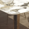 White 180x90x75cm Luxury Marble Dining Table Golden Stainless Steel Base White 180x90x75cm Luxury Marble Dining Table Golden Stainless Steel Base