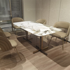 White 180x90x75cm Luxury Marble Dining Table Golden Stainless Steel Base White 180x90x75cm Luxury Marble Dining Table Golden Stainless Steel Base
