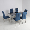 12mm Tempered Glass Dining Table 6 Chairs Stainless Steel Legs 12mm Tempered Glass Dining Table 6 Chairs Stainless Steel Legs