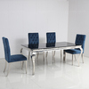 12mm Tempered Glass Dining Table 6 Chairs Stainless Steel Legs 12mm Tempered Glass Dining Table 6 Chairs Stainless Steel Legs