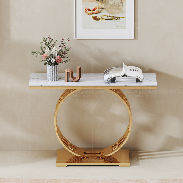 Metal 201 SS Console Table Living Room In Gold Hallway Furniture