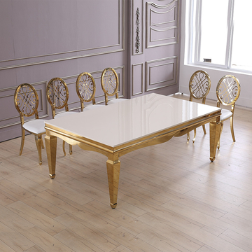 Modern 20 - 40mm Luxury Marble Dining Table 12 Seat 96x48x30inch