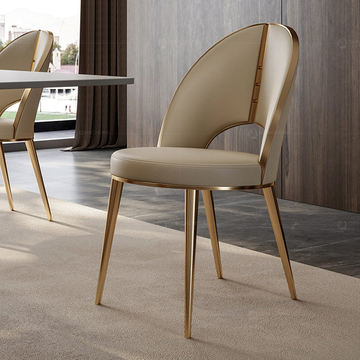 White pu leather ss furniture dining room modern dinner chairs