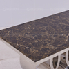 180x90x76cm 8 Seater Marble Dining Table Stainless Steel gold color
