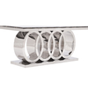 180x90x76cm 8 Seater Marble Dining Table Stainless Steel gold color