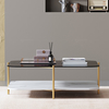 Three Parts 2 Layper SS Coffee Table With Metal Frame 0.45CBM