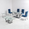Large 200x100x75cm Tempered Glass Dining Table Stainless Steel Metal Base Large 200x100x75cm Tempered Glass Dining Table Stainless Steel Metal Base