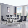 Large 200x100x75cm Tempered Glass Dining Table Stainless Steel Metal Base Large 200x100x75cm Tempered Glass Dining Table Stainless Steel Metal Base