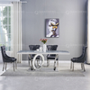 Large 200x100x75cm Tempered Glass Dining Table Stainless Steel Metal Base Large 200x100x75cm Tempered Glass Dining Table Stainless Steel Metal Base