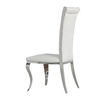 White Leather SS Dining Chairs Apartment Stainless Steel Metal Furniture