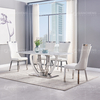 Qiancheng 200x100x75cm Marble Top Restaurant Tables Smooth SS Lightweight Frame