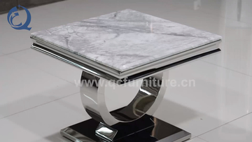 Qiancheng 24x24inch Sofa Side End Table 20mm Modern Marble Side Table