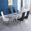 Qiancheng 200x100x75cm Marble Top Restaurant Tables Smooth SS Lightweight Frame