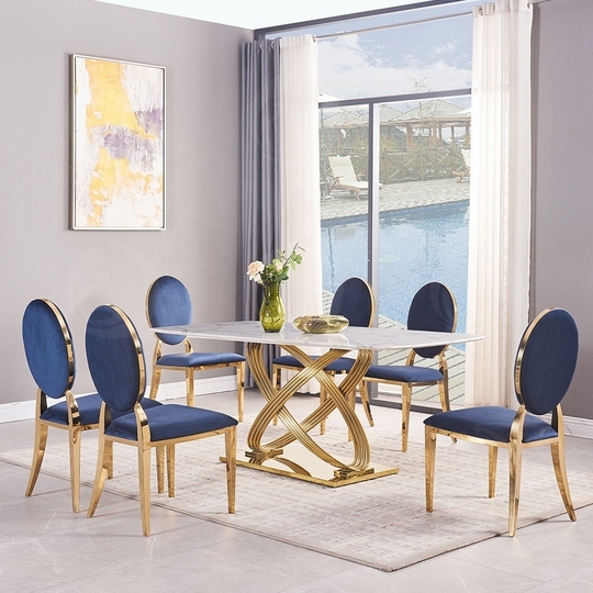 180x90x75cm Luxury White Dining Table Smooth Touch Rectangle Marble Table