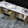 Bone Inlay Stainless Steel TV Stand Cabinet White 2 Drawers