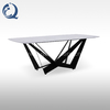 Anti Scratch Stainless Steel Marble Dining Table 200cm Minimalist Design