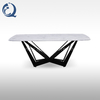 Anti Scratch Stainless Steel Marble Dining Table 200cm Minimalist Design