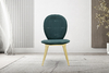 Green Color Upolstery SS Dining Chairs For Luxury Living Room Furniture