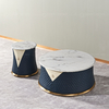 Light Luxury Round Coffee Table SS With Storage Stone Top Set Of 2 Fully Assembled Sofa Table Set